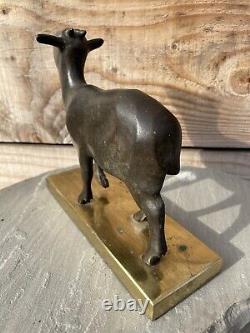 L. VANDAMME Paris Sculpture Bronze Chèvre Mouton Art Deco Design 1950 Lalanne