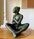 Lili Statue Femme Sculpture Terre-cuite Art Nu Design Bronze/vert Oeuvre Unique