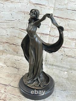 Liquidation Bronze Sculpture Statue Art Déco c. Mirval Ruban Danseuse
