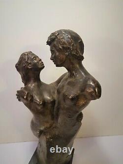 Lluis Jorda Création d'art sculpture bronze le couple signé