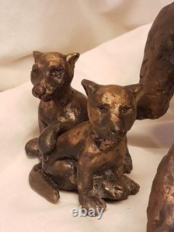 Loup et louveteauxsculpture bronze d'art animalier signé LE CANN coté, numéroté