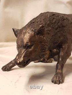 Loup et louveteauxsculpture bronze d'art animalier signé LE CANN coté, numéroté