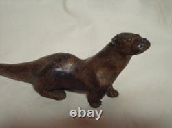 Loutre sculpture bronze d'art animalier signé LE CANN sculpteur coté, numéroté