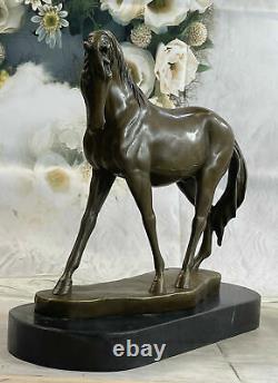 M. LOPEZ Chevaux En Mouvement Bronze Sculpture Moderne Cheval Statue Art