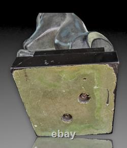 M. Leducq Sculpture Fonte D'art Regule Deco 1930 Tetes Biches Patine Bronze