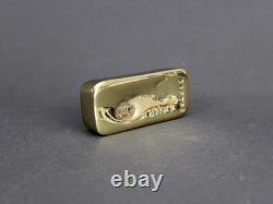 MONIQUE GERBER bronze sculpture, Vintage 1970s, Gold bar paperweight, France art