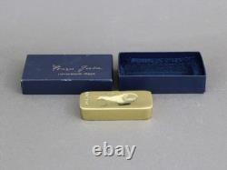 MONIQUE GERBER bronze sculpture, Vintage 1970s, Gold bar paperweight, France art