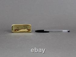 MONIQUE GERBER bronze sculpture, Vintage 1970s, Gold bar paperweight, France art