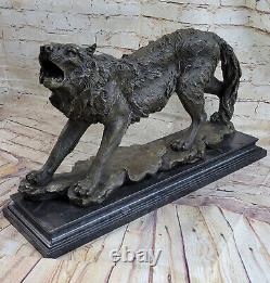 Majestic Bronze Art Sculpture Statue Loup Classique Bronze SignéBugatti