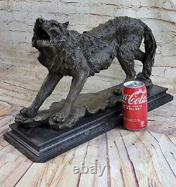 Majestic Bronze Art Sculpture Statue Loup Classique Bronze SignéBugatti