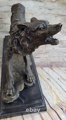 Majestic Bronze Art Sculpture Statue Loup Classique Bronze SignéBugatti