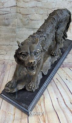 Majestic Bronze Art Sculpture Statue Loup Classique Bronze SignéBugatti