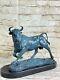 Majestic Bronze Art Sculpture Statue Vache Classique Taureau Signé Lecoutier