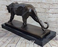 Marche Panthère Par Rembrandt Bugatti, Super Art Déco Bronze Sculpture Affaire