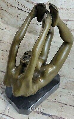 Mavchi Danseuse Mouvement Bronze Statue Sculpture Art Gymnastique Gymnaste