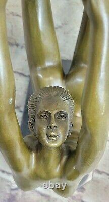 Mavchi Danseuse Mouvement Bronze Statue Sculpture Art Gymnastique Gymnaste