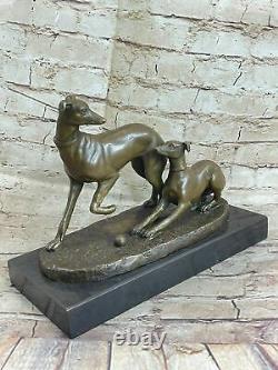 Mene Rare Bronze Chien Greyhound Whippet Statue Unique Sculpture Vintage Art