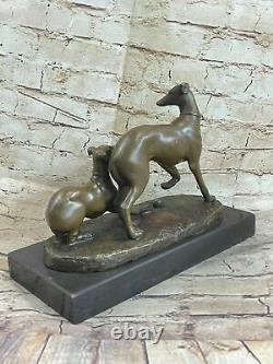 Mene Rare Bronze Chien Greyhound Whippet Statue Unique Sculpture Vintage Art