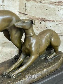 Mene Rare Bronze Chien Greyhound Whippet Statue Unique Sculpture Vintage Art