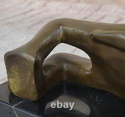 Merveilleux Abstrait Art Moderne Bronze Nu Sculpture Henry Moore Figurine Statue