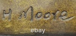 Merveilleux Abstrait Art Moderne Bronze Nu Sculpture Henry Moore Figurine Statue