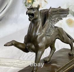 Merveilleux Style Art Nouveau Gothique Gargouille Bronze Sculpture Chaud Cast