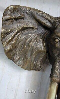 Métal Mural Art Sculpture / Bronze Éléphant Fonte Multi Fonction Figurine