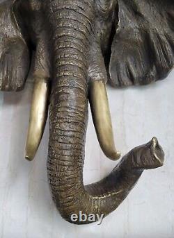 Métal Mural Art Sculpture / Bronze Éléphant Fonte Multi Fonction Figurine