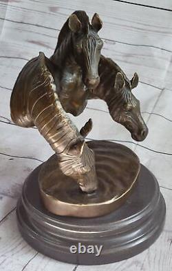 Mi Siècle Art Moderne Métal Zèbre Statue Sculpture Original Laiton / Bronze