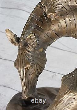 Mi Siècle Art Moderne Métal Zèbre Statue Sculpture Original Laiton / Bronze
