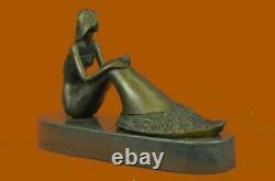 Moderne Abstrait Art Artisanat Décor Statue Bronze Sirène Sculpture Fonte Oeuvre