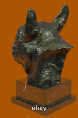 Moderne Anglais Français Bouledogue Main Art Bronze Sculpture Statue Figurine