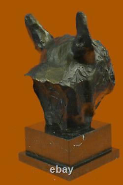 Moderne Anglais Français Bouledogue Main Art Bronze Sculpture Statue Figurine