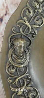 Musée Qualité Bronze Sculpture Style Art Nouveau Bas Romain Fille Véritable