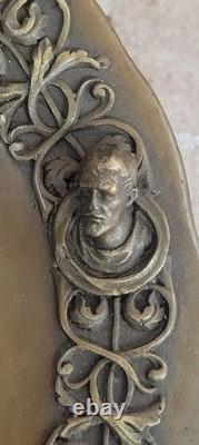 Musée Qualité Bronze Sculpture Style Art Nouveau Bas Romain Fille Véritable