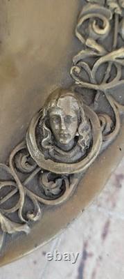 Musée Qualité Bronze Sculpture Style Art Nouveau Bas Romain Fille Véritable