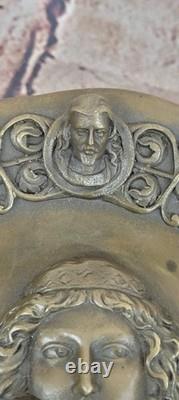 Musée Qualité Bronze Sculpture Style Art Nouveau Bas Romain Fille Véritable