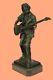 Musicien Rock Guitare Lecteur Funk Musical Abstrait Bronze Art Sculpture Statue