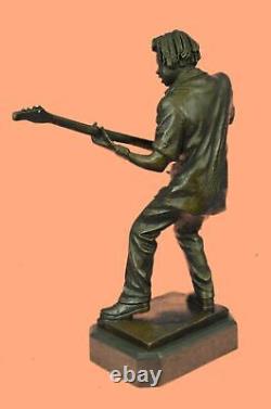 Musicien Rock Guitare Lecteur Funk Musical Abstrait Bronze Art Sculpture Statue