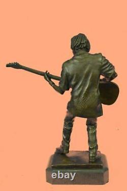 Musicien Rock Guitare Lecteur Funk Musical Abstrait Bronze Art Sculpture Statue