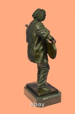 Musicien Rock Guitare Lecteur Funk Musical Abstrait Bronze Art Sculpture Statue