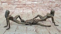 Neuf Bronze Sculpture Chair Art Statue, Femelle Art Érotique Qualité Décor Ouvre