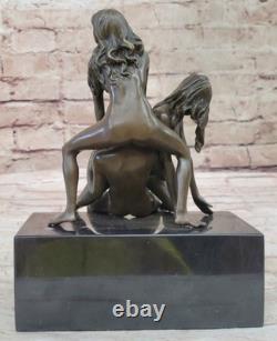 Neuf Bronze Sculpture Chair Art Statue, Femelle Man Femme Érotique Qualité Déco