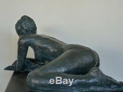 Ninon Statue Sculpture nu terre cuite Art du Nu Design couleur bronze18/37/25cm