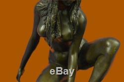 Nu Femme Figurine Bronze Art Érotique Sculpture Bureau de Collection Décor T