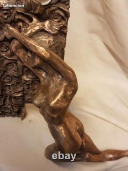 Nu aux roses nu artistique, sculpture bronze d'art signé LE CANN coté, numéroté