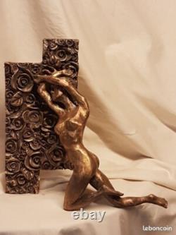 Nu aux roses nu artistique, sculpture bronze d'art signé LE CANN coté, numéroté