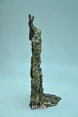 Oeuvre d'art abstraite brutaliste sculpture Jullian SNELLING bronze non signée