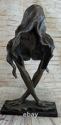 Original Bronze Abstrait Sculpture Chair Femelle Forme Art Moderne