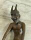 Original Milo Rare Diable Satyre Foncé Ange Érotique Art Sculpture Bronze